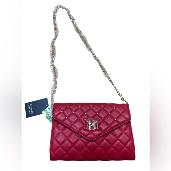 Badgley Mischka Handbags - NWT Badgley Mischka Red and Gold Crossbody Bag with Quilted Design
